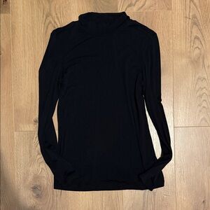 Tahari Black Long Sleeve Mock Neck Top for Women